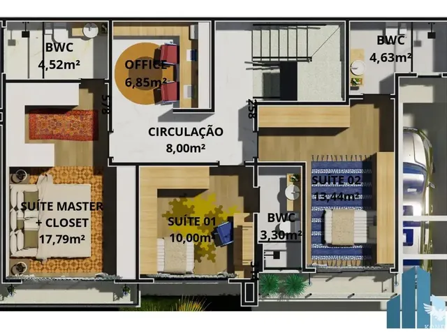 Sobrado 3 quartos e 4 banheiros, à venda, no bairro Boa Vista em Curitiba