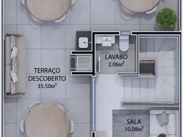 Sobrado 3 quartos e 4 banheiros, à venda, no bairro São Lourenço em Curitiba