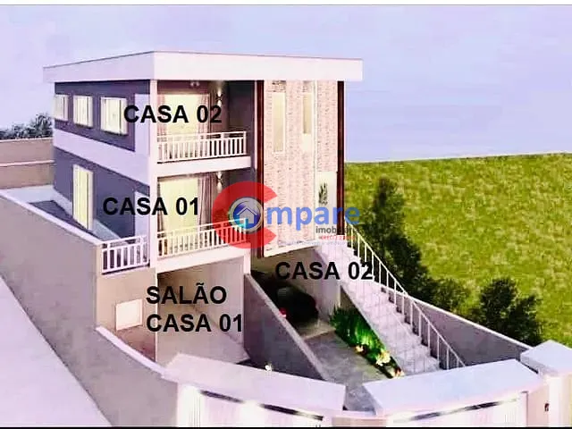 Sobrado 2 quartos e 1 banheiro, à venda, no bairro Residencial e Comercial Guarulhos em Guarulhos