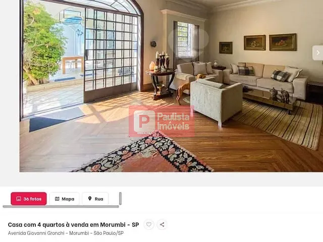 Sobrado com 507m² 4 quartos e 6 banheiros, à venda, no bairro Morumbi em São Paulo