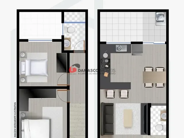 Sobrado com 70m² 2 quartos e 1 banheiro, à venda, no bairro Parque Ouro Fino em Sorocaba