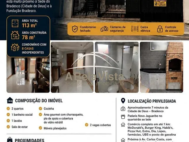 Sobrado 2 quartos e 1 banheiro, à venda, no bairro Jaguaribe em Osasco