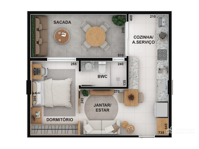 Studio 1 quarto e 1 banheiro, à venda, no bairro Centro em Apucarana