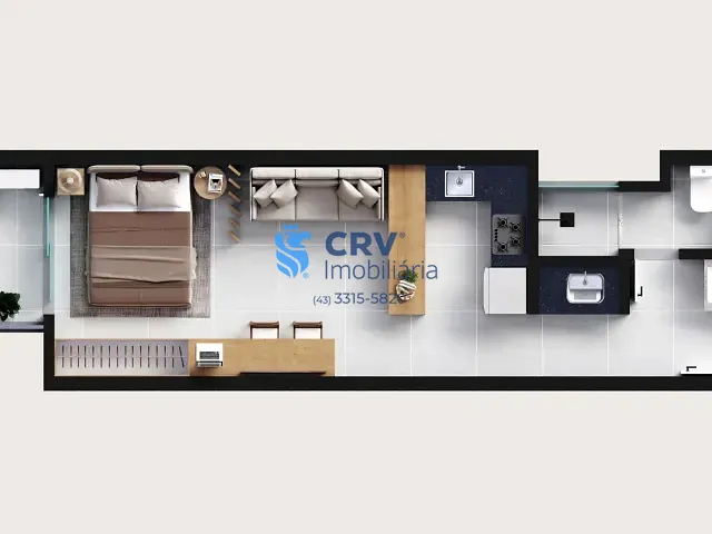 Studio com 32m² 1 quarto e 1 banheiro, à venda, no bairro Terra Bonita em Londrina