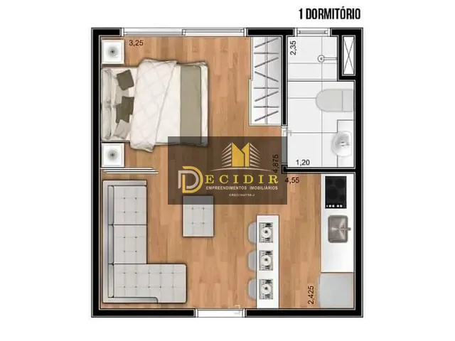 Studio com 25m² 1 quarto e 1 banheiro, para alugar, no bairro Vila Campanela em São Paulo
