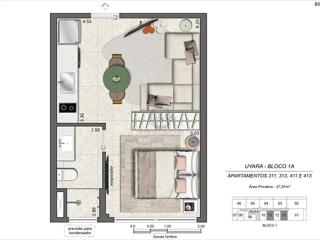 Studio 1 quarto e 1 banheiro, à venda, no bairro Gávea em Rio de Janeiro