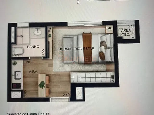 Studio 1 quarto e 1 banheiro, à venda, no bairro Perdizes em São Paulo