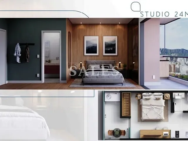 Studio com 24m² 1 quarto e 1 banheiro, à venda, no bairro Centro em Juiz de Fora