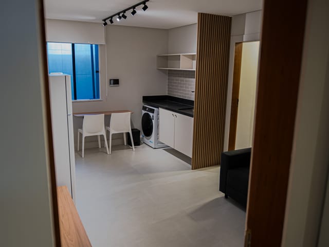 Foto do Studio - Apartamento quarto e sala, moderno, mobiliado e decorado para locação, na praça dos eucaliptos no Caminho das Árvores, Salvador, BA | AMBITUS IMÓVEIS