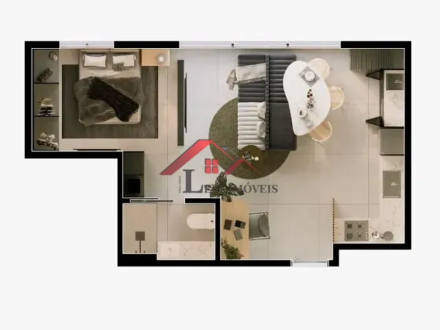 Studio com 42m² 1 quarto e 1 banheiro, à venda, no bairro Centro em São Caetano do Sul