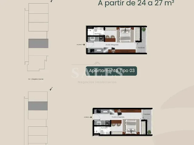 Studio com 24m² 1 quarto e 1 banheiro, à venda, no bairro Paineiras em Juiz de Fora