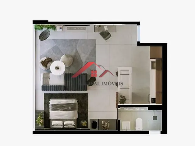 Studio com 36m² 1 quarto e 1 banheiro, à venda, no bairro Centro em São Caetano do Sul