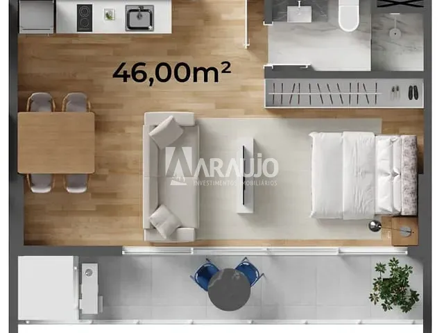 Studio 1 quarto e 1 banheiro, à venda, no bairro Centro em Itajaí