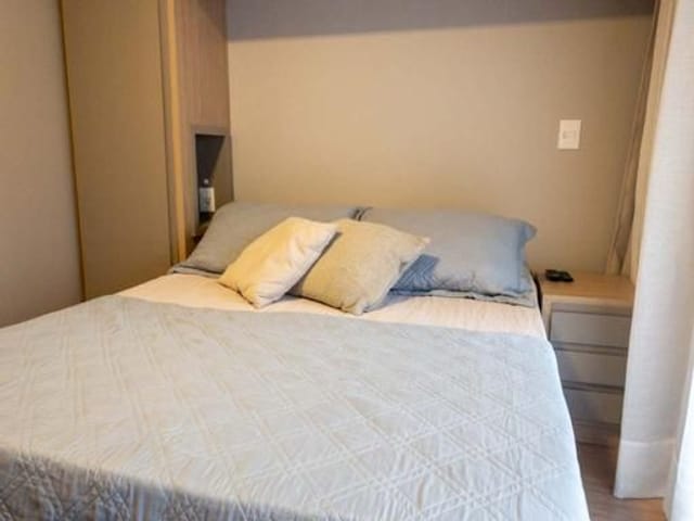 Foto do Studio - Studio mobiliado à venda no Inn, Parque Una - 35 m², móveis planejados, sacada e condomínio impecável. | UP Imóveis