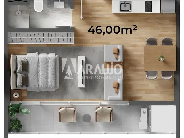 Studio 1 quarto e 1 banheiro, à venda, no bairro Centro em Itajaí