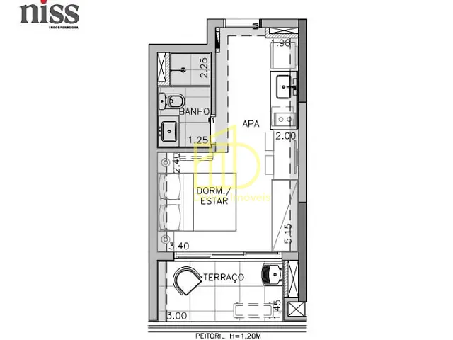 Studio 1 quarto e 1 banheiro, à venda, no bairro Perdizes em São Paulo