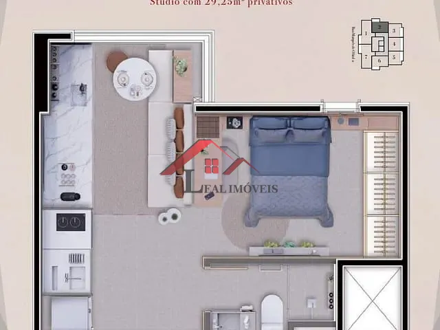 Studio com 29m² 1 quarto e 1 banheiro, à venda, no bairro Vila Dom Pedro I em São Paulo