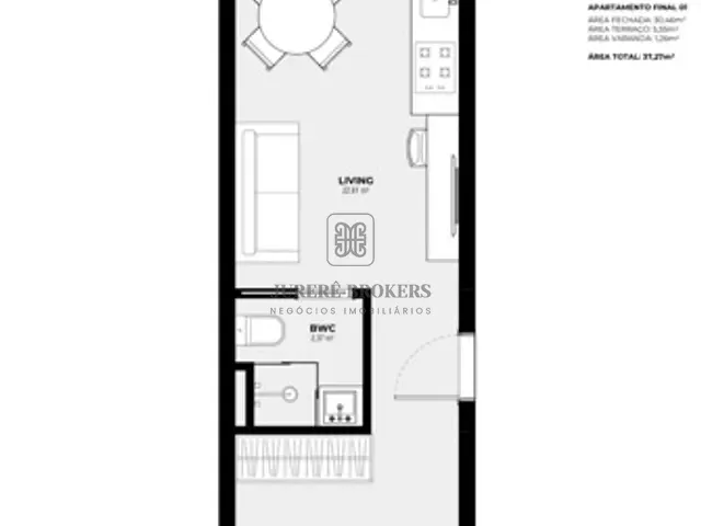 Studio 1 quarto e 1 banheiro, à venda, no bairro Jurerê em Florianópolis