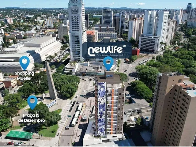 Apartamento 1 quarto e 2 banheiros, à venda, no bairro Centro em Curitiba