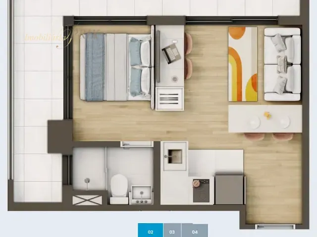 Studio 1 quarto e 1 banheiro, à venda, no bairro Centro em Curitiba