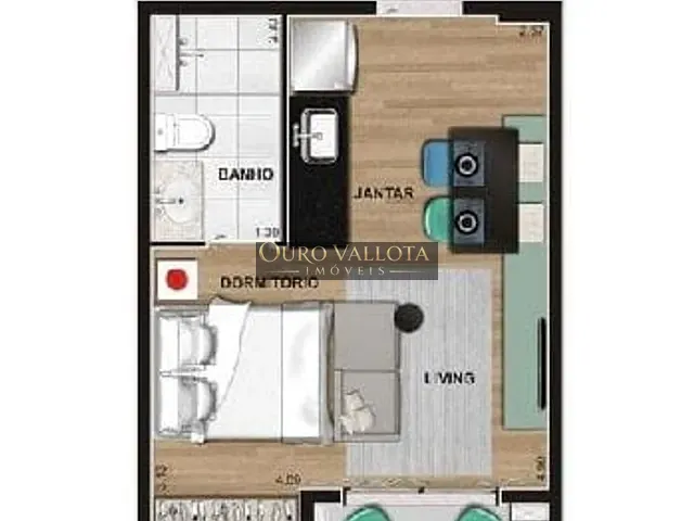 Studio 1 quarto e 2 banheiros, à venda, no bairro Santa Cecília em São Paulo