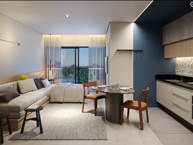 Studio 1 quarto e 1 banheiro, à venda, no bairro Campo Comprido em Curitiba