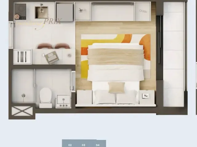 Studio 1 quarto e 1 banheiro, à venda, no bairro Centro em Curitiba
