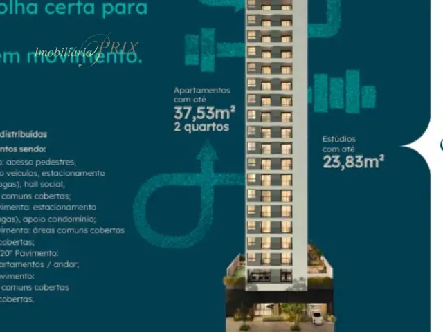 Studio 1 quarto e 1 banheiro, à venda, no bairro Centro em Curitiba