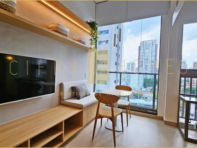 Foto do Studio - Studio mobiliado para locação, com 29m², mezanino, ar condicionado e vista incrível em localização privilegiada. | Cifra Homes