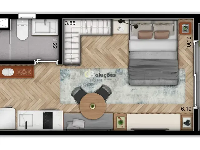 Studio 1 quarto e 1 banheiro, à venda, no bairro Vila Olímpia em São Paulo