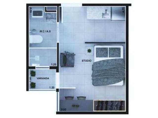 Studio com 25m² 1 quarto e 1 banheiro, para alugar, no bairro Tatuapé em São Paulo