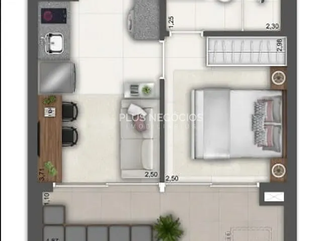 Studio com 31m² 1 quarto e 1 banheiro, à venda, no bairro Vila Pompéia em São Paulo