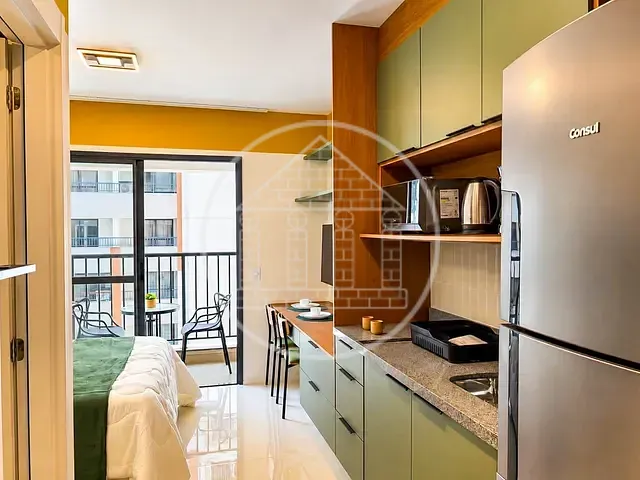Studio 1 quarto e 1 banheiro, para alugar, no bairro Brooklin  em São Paulo