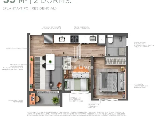 Studio com 35m² 2 quartos e 1 banheiro, à venda, no bairro Perdizes em São Paulo