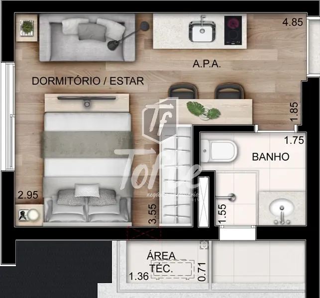 Apartamento, 1 quarto, 21 m² - Foto 11