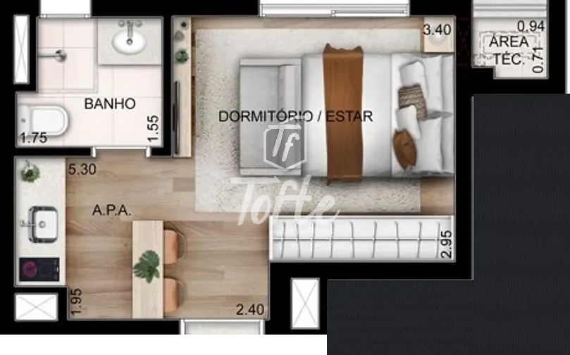 Apartamento, 1 quarto, 21 m² - Foto 12