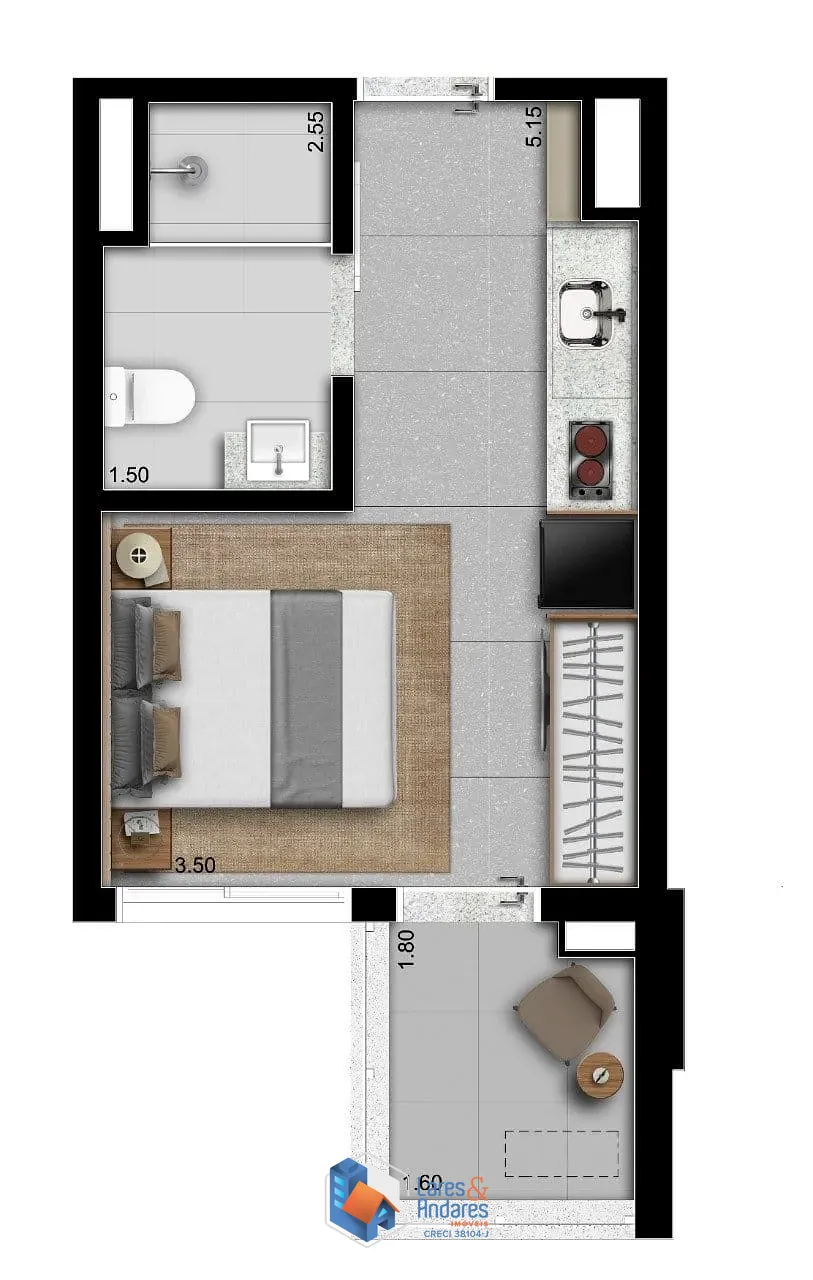 Apartamento, 1 quarto, 24 m² - Foto 11
