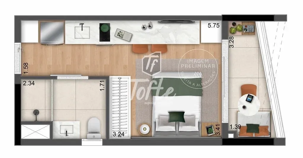 Apartamento, 1 quarto, 26 m² - Foto 10
