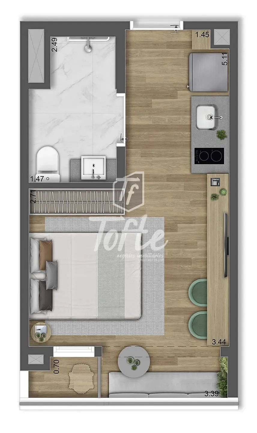Apartamento, 1 quarto, 21 m² - Foto 11