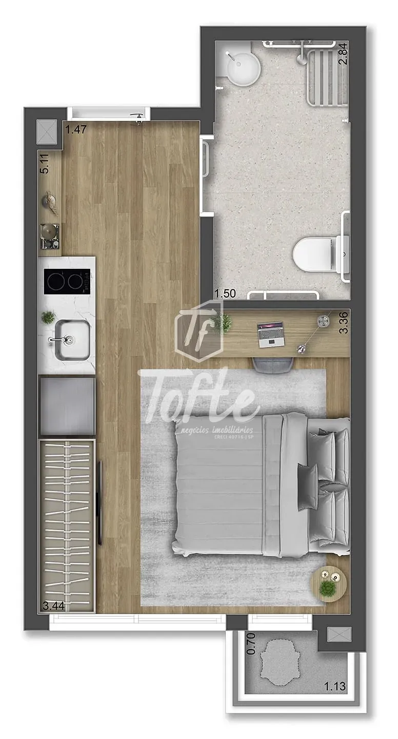 Apartamento, 1 quarto, 21 m² - Foto 12