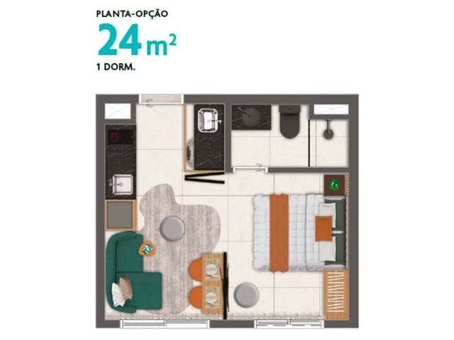 Foto do Studio - Studio à venda 1 Quarto 24M² Pinheiros São Paulo - SP | Lares e Andares Imóveis