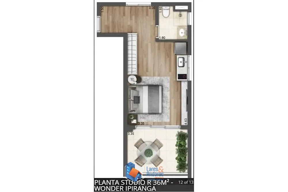 Apartamento, 1 quarto, 36 m² - Foto 2