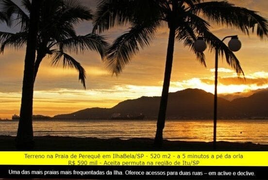 Terreno com 520m², à venda, no bairro Praia Perequê em Ilhabela