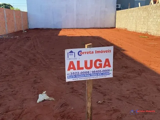 Terreno com 270m², para alugar, no bairro Jardim das Oliveiras em Três Lagoas