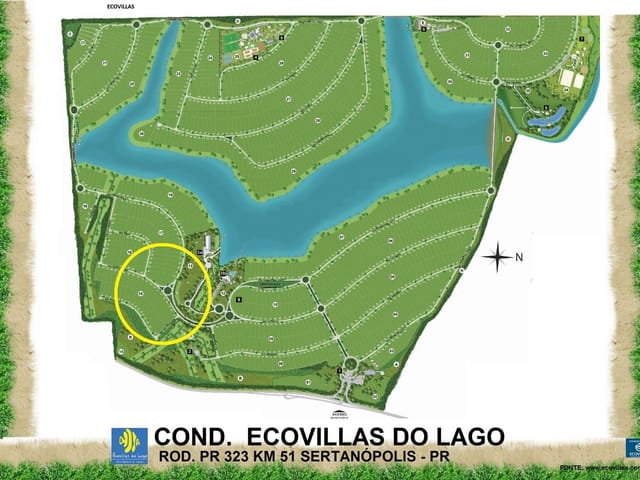 Terreno com 1475m², à venda, no bairro Cond. Ecovillas do Lago em Sertanópolis