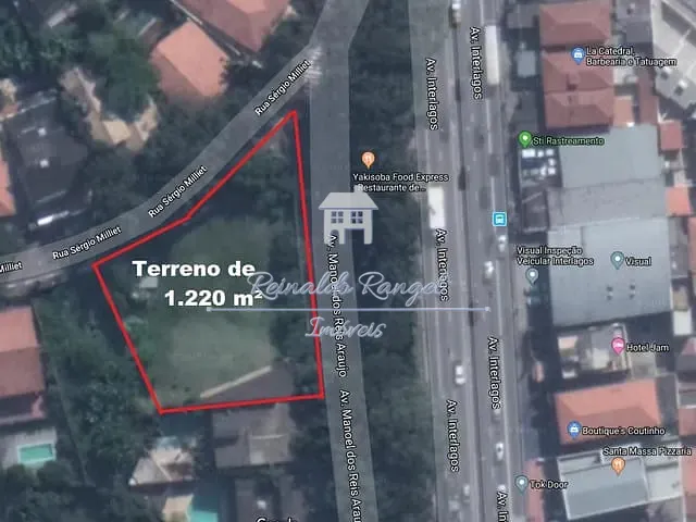 Terreno com 1220m², à venda, no bairro Jardim Marajoara em São Paulo