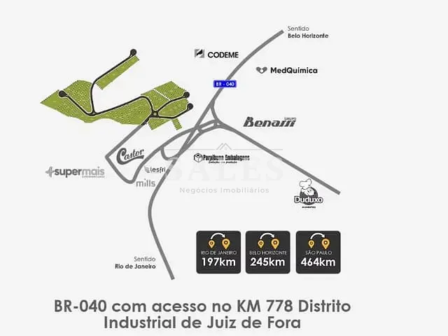 Terreno com 1000m², à venda, no bairro Distrito Industrial em Santos Dumont