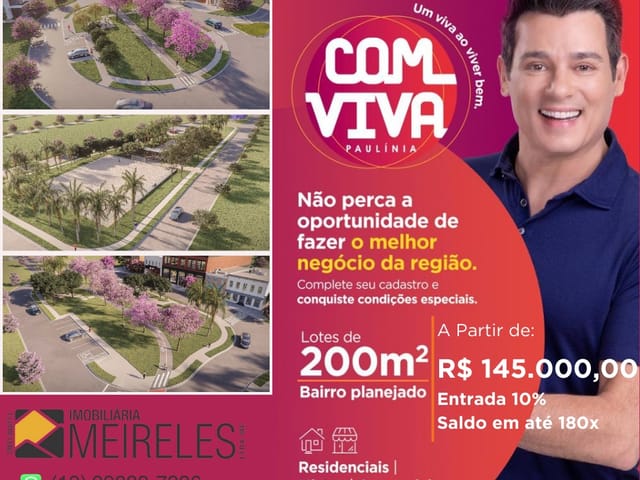 Terreno com 200m², à venda, no bairro são josé em Paulínia