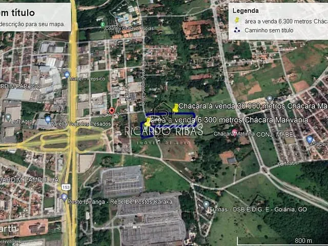 Terreno com 6332m², à venda, no bairro Chácara Marivânia em Aparecida De Goiânia