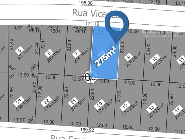 Terreno com 275m², à venda, no bairro Porto Fino em Dourados